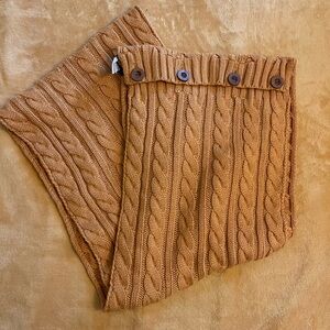 Torrid Mustard Cable Knit Scarf with Button Detail